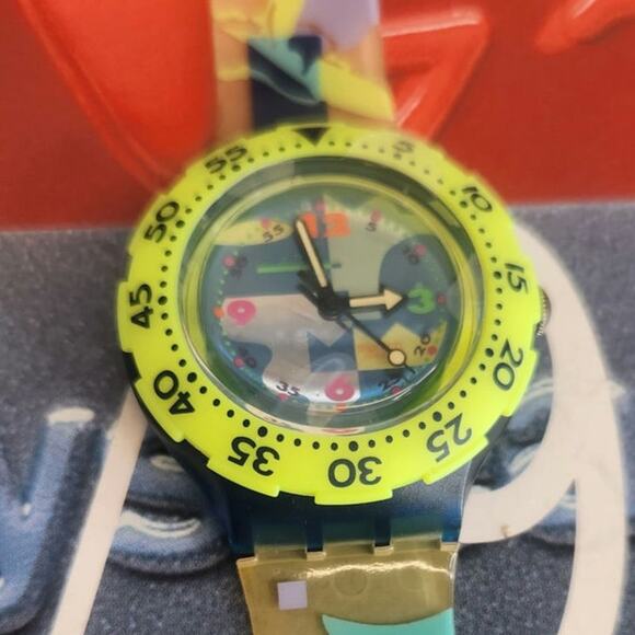 Swatch watch OVER THE WAVE SDN105 1993 Scuba New Old Stock - Picture 4 of 8